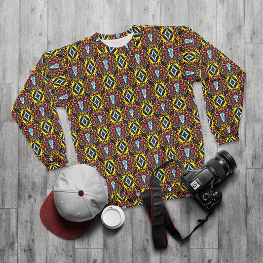 Unisex Sweatshirt (AOP), Taurus, Zodiac v4, Jewel Pattern