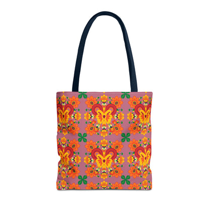 Tote Bag (AOP), Aries, Zodiac v1, Flower Pattern