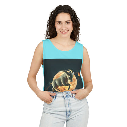 Unisex Garment-Dyed, Tank Top, Taurus Design, Planet Animal, 100% US cotton