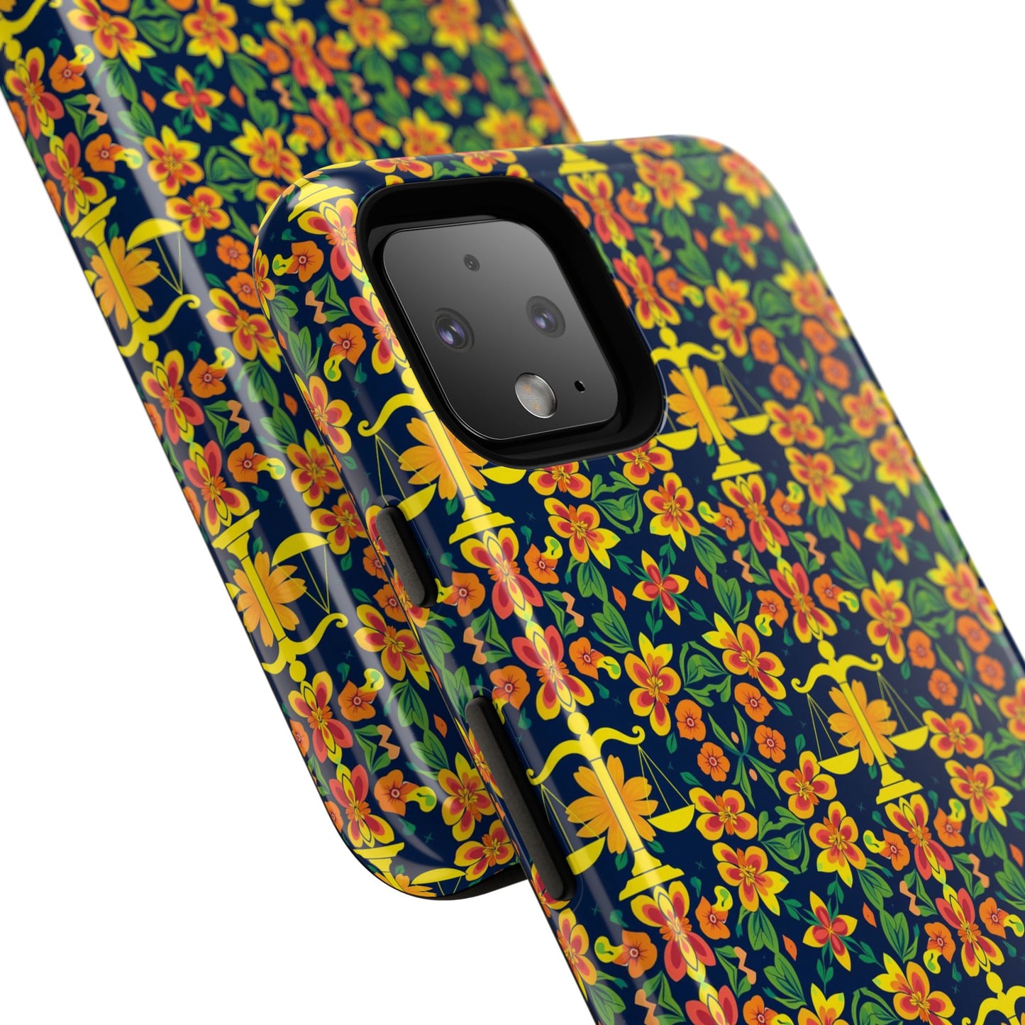 Tough Cases, Libra, Zodiac v3, Flower Pattern