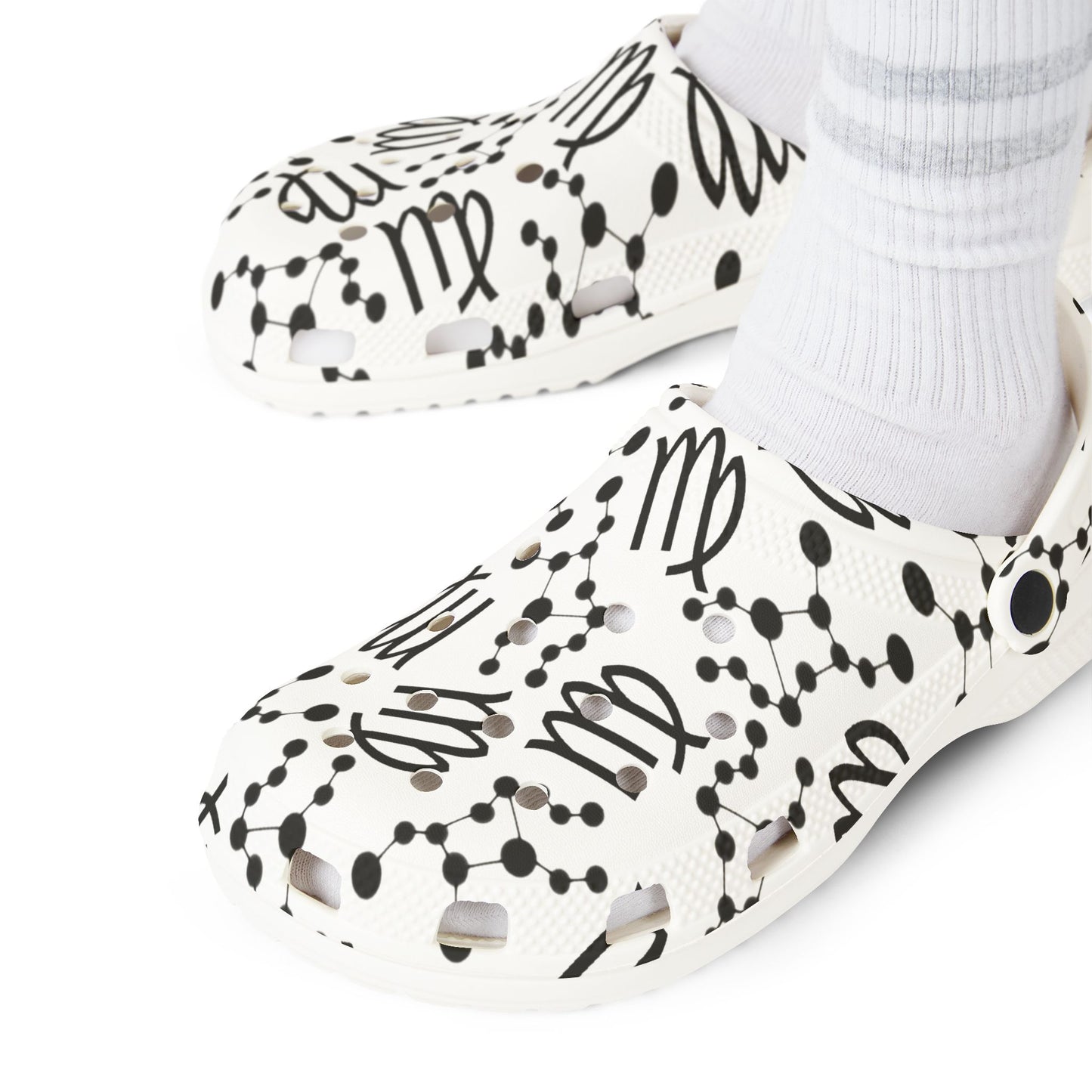 EVA Foam Rubber Shoes (AOP), Material 100% EVA, Virgo Zodiac Design