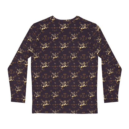 Men's Long Sleeve Shirt, (AOP), Sagittarius, Zodiac v2, Pattern