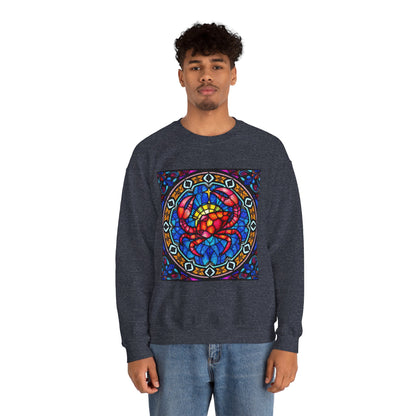 Unisex Heavy Blend™ Crewneck Sweatshirt, Glass 1, Cancer Zodiac Design