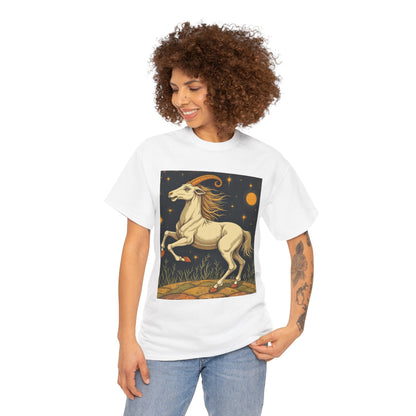 Unisex Heavy Cotton T-Shirt, Aries Animal, Zodiac Design