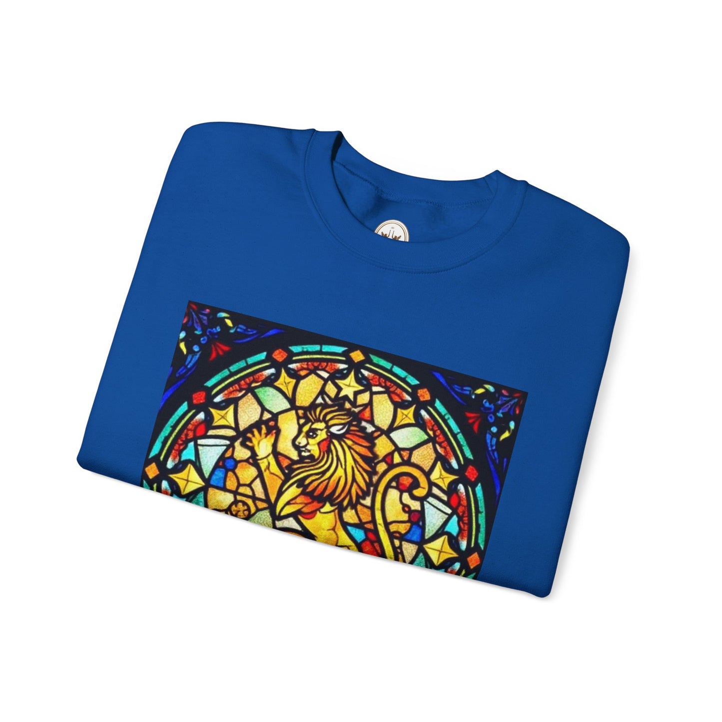 Unisex Heavy Blend™ Crewneck Sweatshirt, Glass 1, Leo Zodiac Design