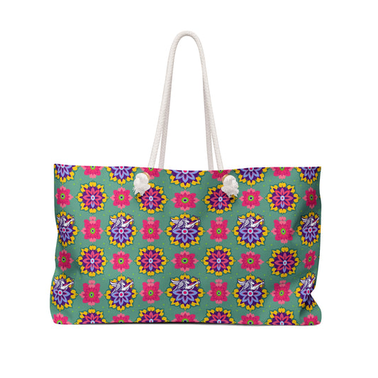 Weekender Bag, Sagittarius, Zodiac v2, Flower Pattern