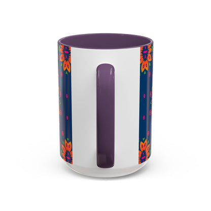 Accent Coffee Mug, Gemini, Zodiac v2, Flower Pattern, (11, 15oz)