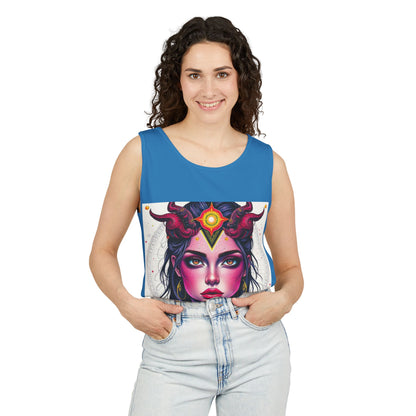 Unisex Garment-Dyed, Tank Top, Virgo Design, Pop Art, 100% US cotton