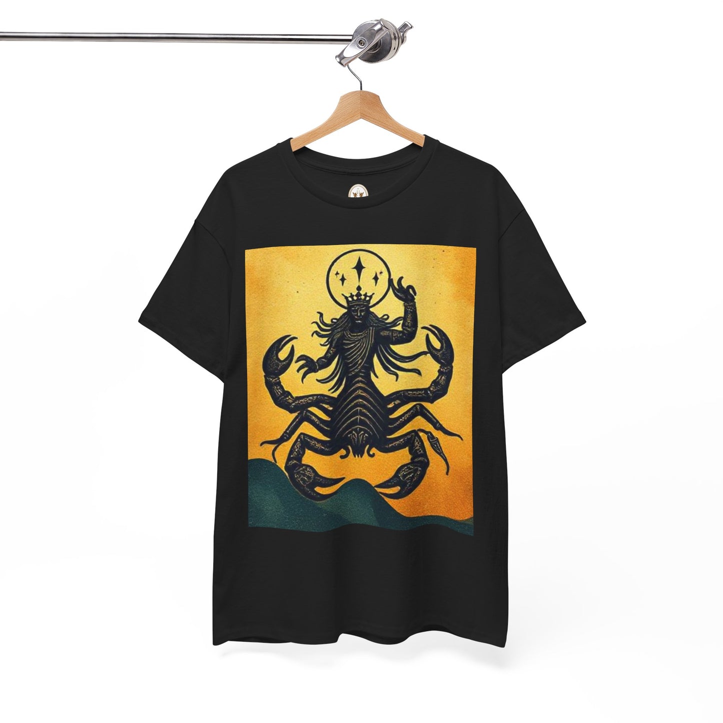 Unisex Heavy Cotton T-Shirt, Scorpion King, Print Art v1, Scorpio Zodiac Design