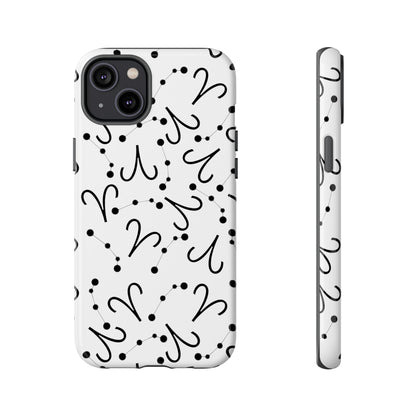 Tough Cases with the Aries Zodiac sign for iPhone, Samsung Galaxy, and Google Pixel devices