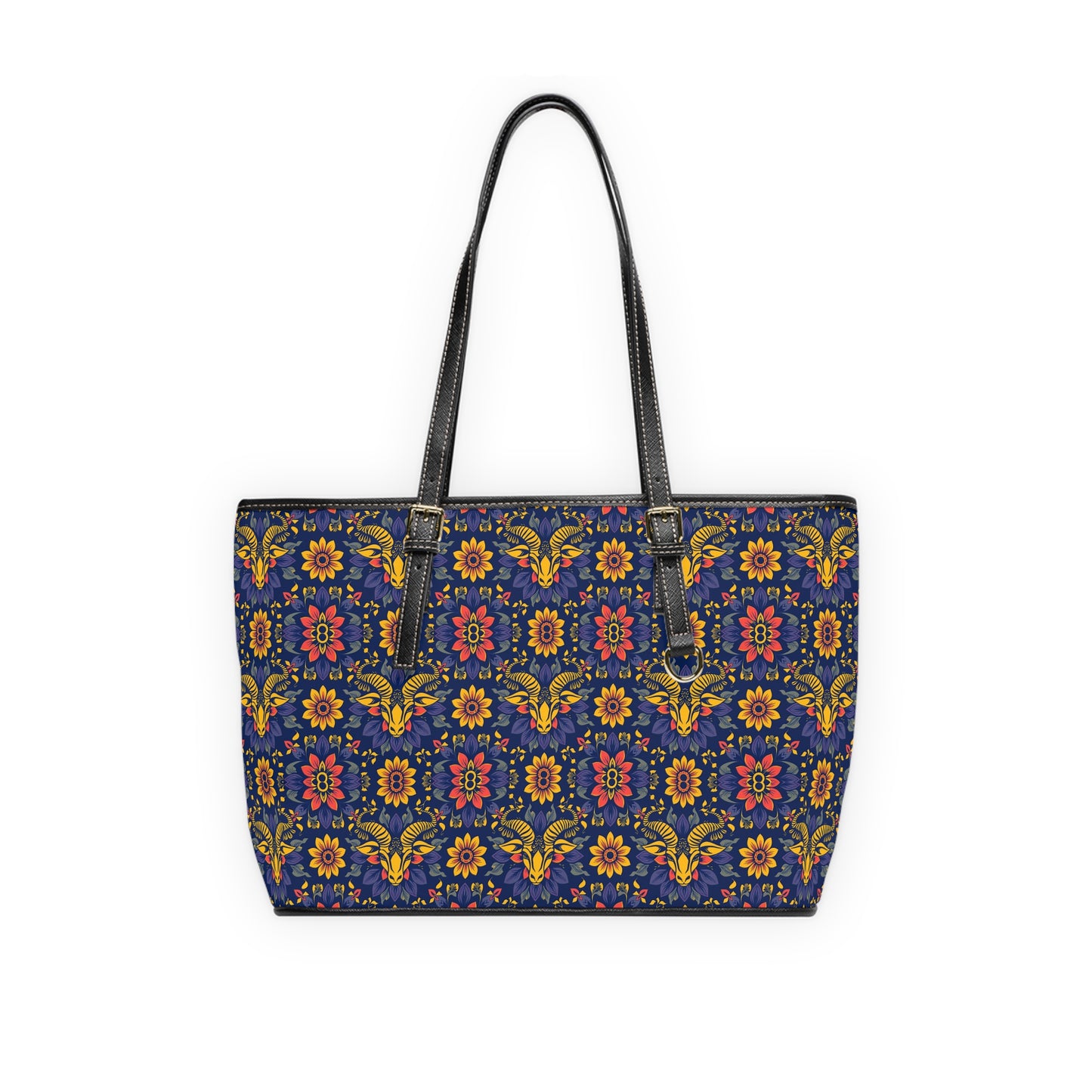Leather Shoulder Bag, Taurus, Zodiac, Flower Pattern