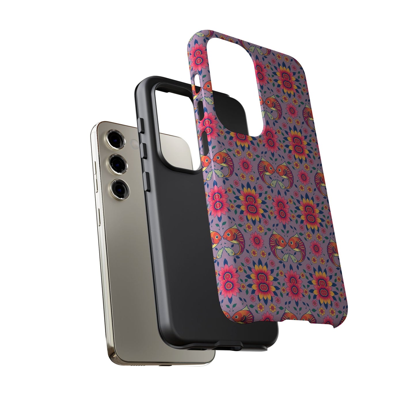 Tough Cases, Pisces, Zodiac v3, Flower Pattern