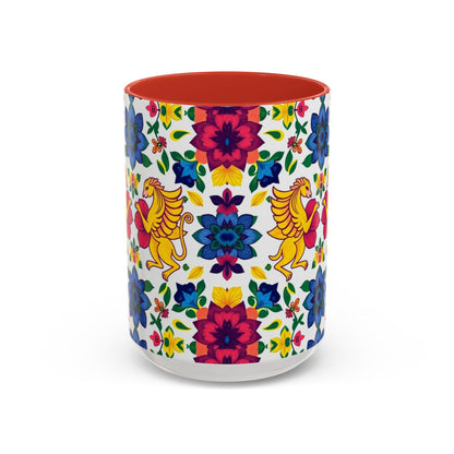 Accent Coffee Mug, Gemini, Zodiac, Flower Pattern, (11, 15oz)
