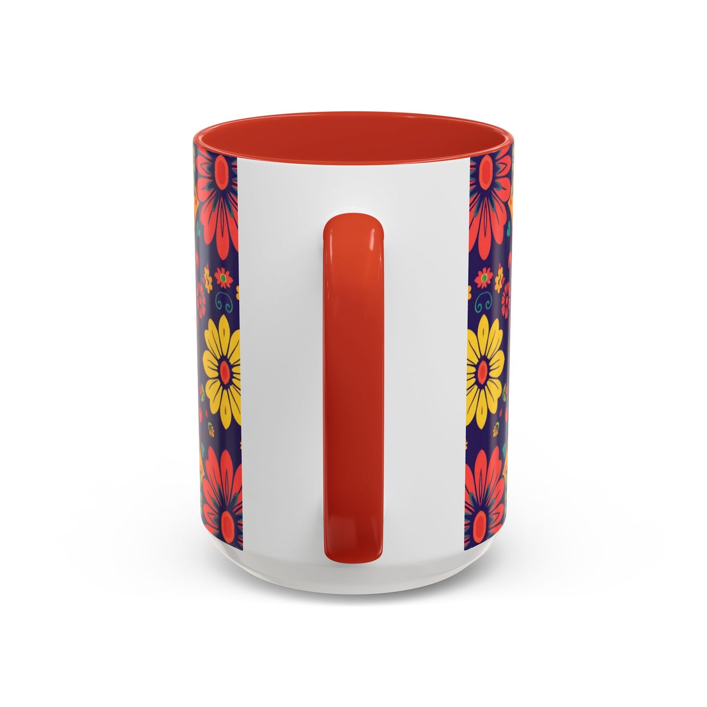 Accent Coffee Mug, Leo, Zodiac v3, Flower Pattern, (11, 15oz)