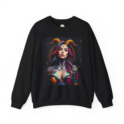 Unisex Heavy Blend™ Crewneck Sweatshirt, Capricorn, Zodiac v3, Sexy Pattern