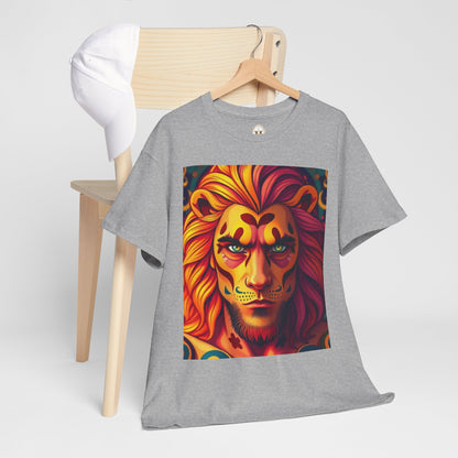Unisex Heavy Cotton T-Shirt, Leo, Zodiac v2, Sexy Art