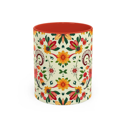Accent Coffee Mug, Aries, Zodiac, Flower Pattern, (11, 15oz)
