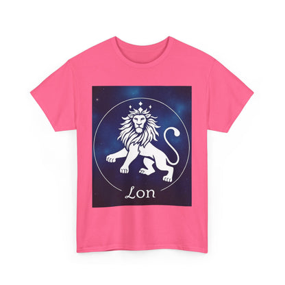 Unisex Heavy Cotton T-Shirt, Space Lion v1, Leo Zodiac Design