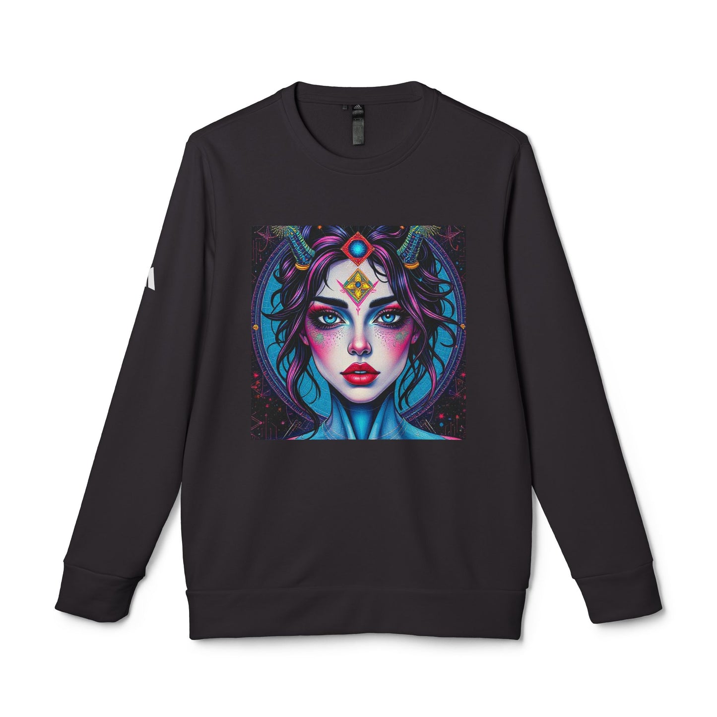 Adidas, Unisex Fleece Crewneck Sweatshirt, Aquarius, Pop Art, Zodiac