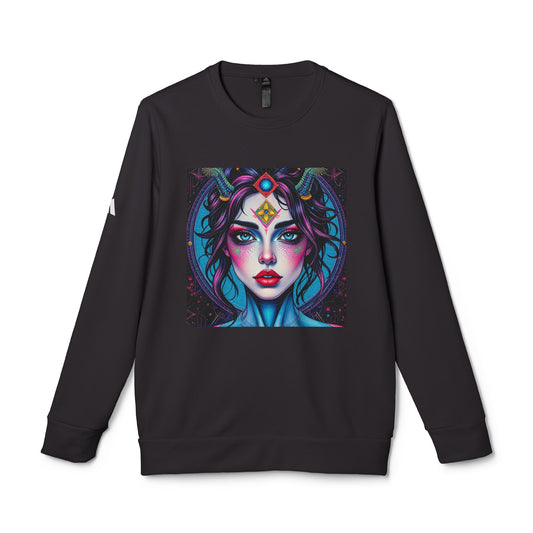 Adidas, Unisex Fleece Crewneck Sweatshirt, Aquarius, Pop Art, Zodiac