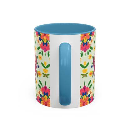 Accent Coffee Mug, Cancer, Zodiac v3, Flower Pattern, (11, 15oz)
