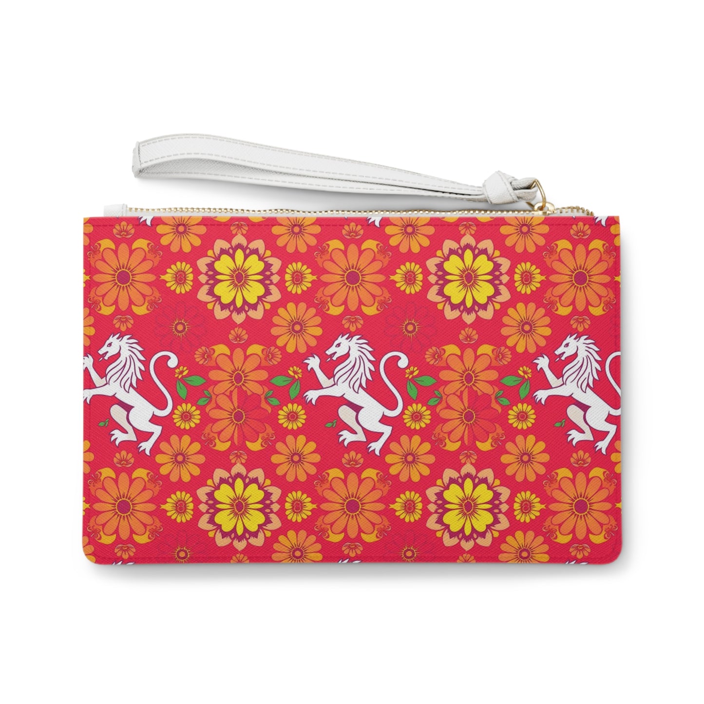 Clutch Bag, Leo, Zodiac, Flower Pattern