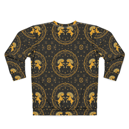 Unisex Sweatshirt, Zodiac Design, Pattern, Gemini, AOP