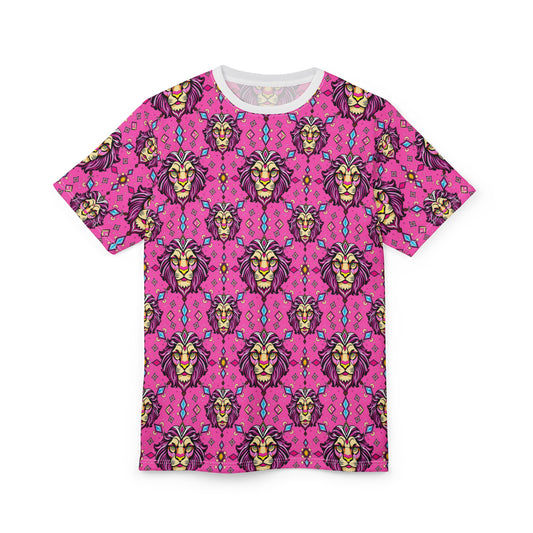 Unisex Cut & Sew T-Shirt, (AOP), Leo, Zodiac v3, Jewels Pattern