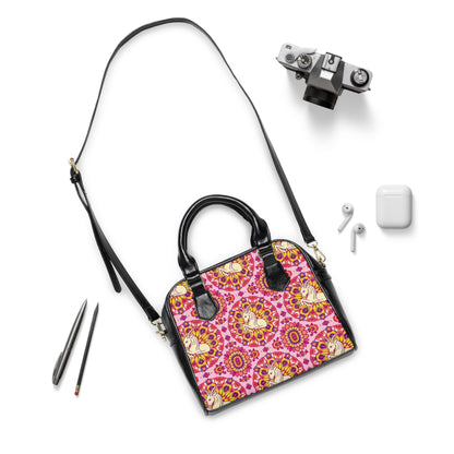 Shoulder Handbag, Capricorn, Zodiac v1, Flower Pattern