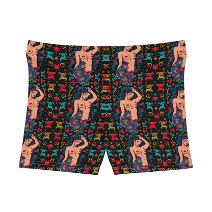 Women's Shorts, (AOP), Aquarius, Zodiac v1, Sexy Pattern