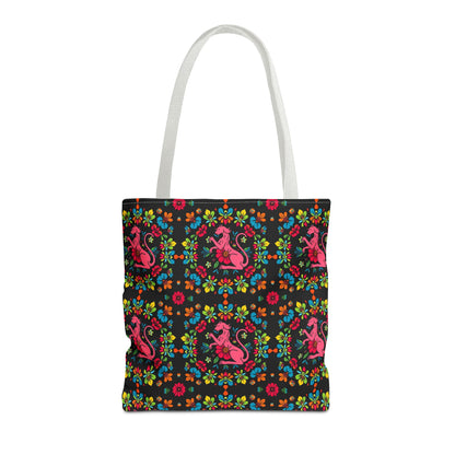 Tote Bag, (AOP), Virgo, Zodiac v6, Flower Pattern