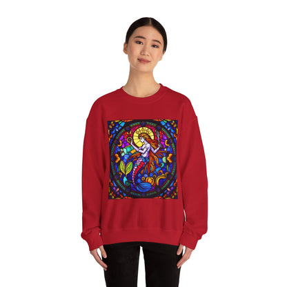 Unisex Heavy Blend™ Crewneck Sweatshirt, Glass 1, Aquarius Zodiac Design