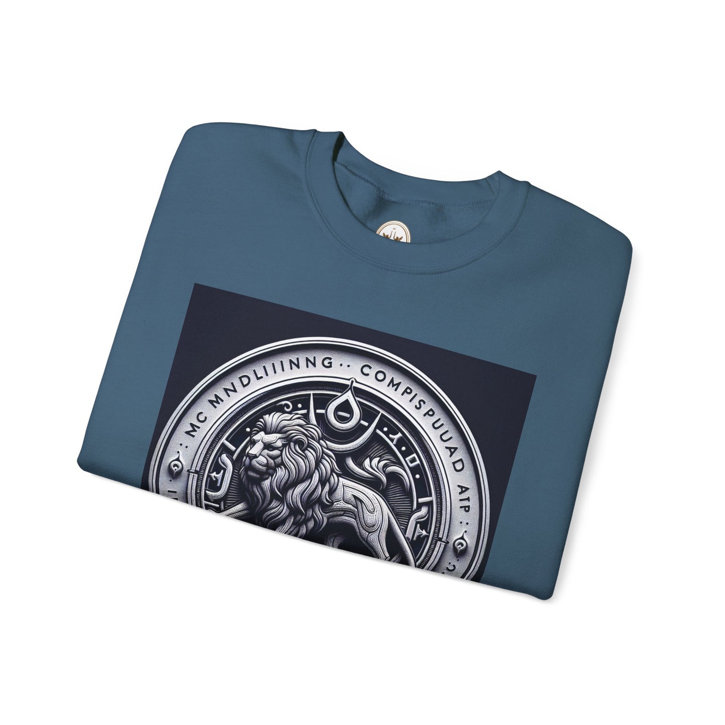 Unisex Heavy Blend™ Crewneck Sweatshirt, Lion Coin, Leo Zodiac Design
