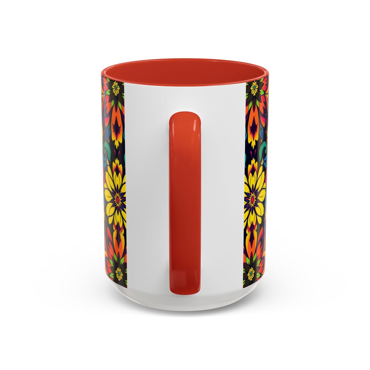 Accent Coffee Mug, Capricorn, Zodiac v4, Flower Pattern, (11, 15oz)