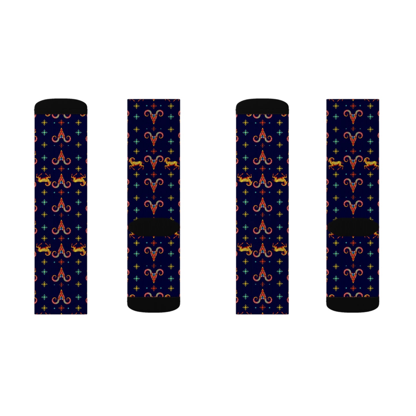 Sublimation Socks, Aries, Zodiac, Jewel Pattern
