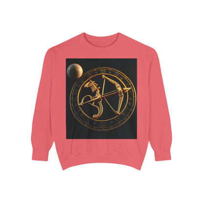 Garment-Dyed Sweatshirt, Unisex, Space Symbol Design, Sagittarius