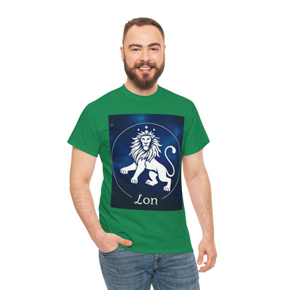 Unisex Heavy Cotton T-Shirt, Space Lion, Leo Zodiac Design