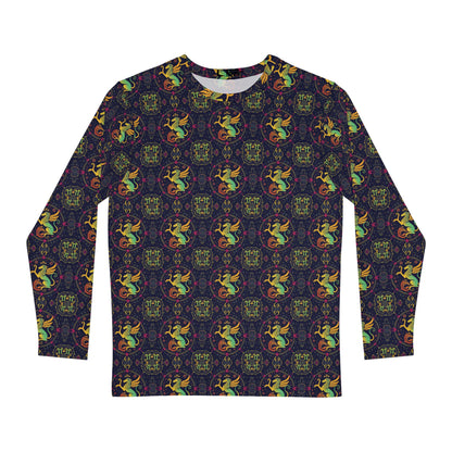 Men's Long Sleeve Shirt, (AOP), Virgo, Zodiac, Pattern