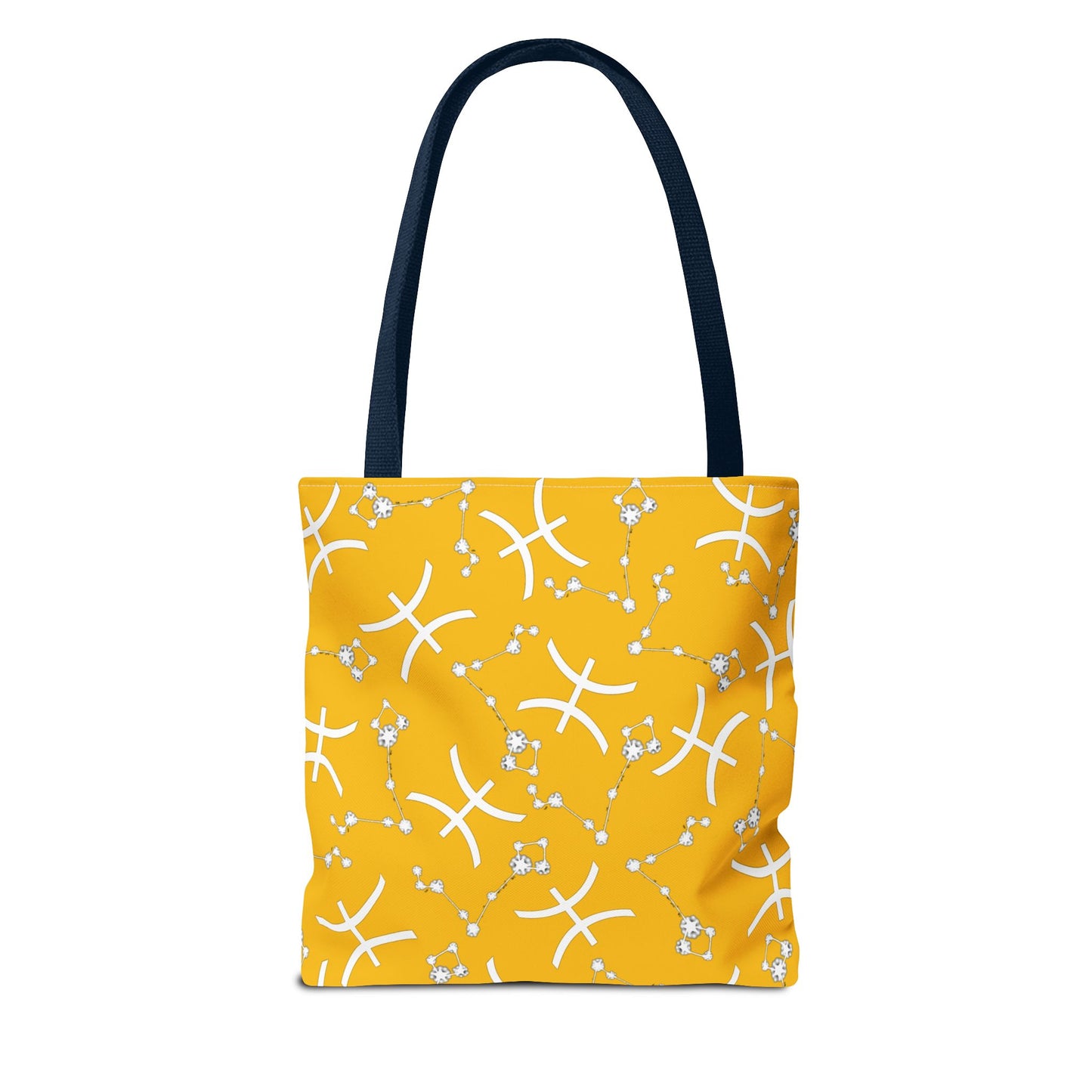 Tote Bag, Pisces Zodiac Sign, AOP, (Yellow, White)