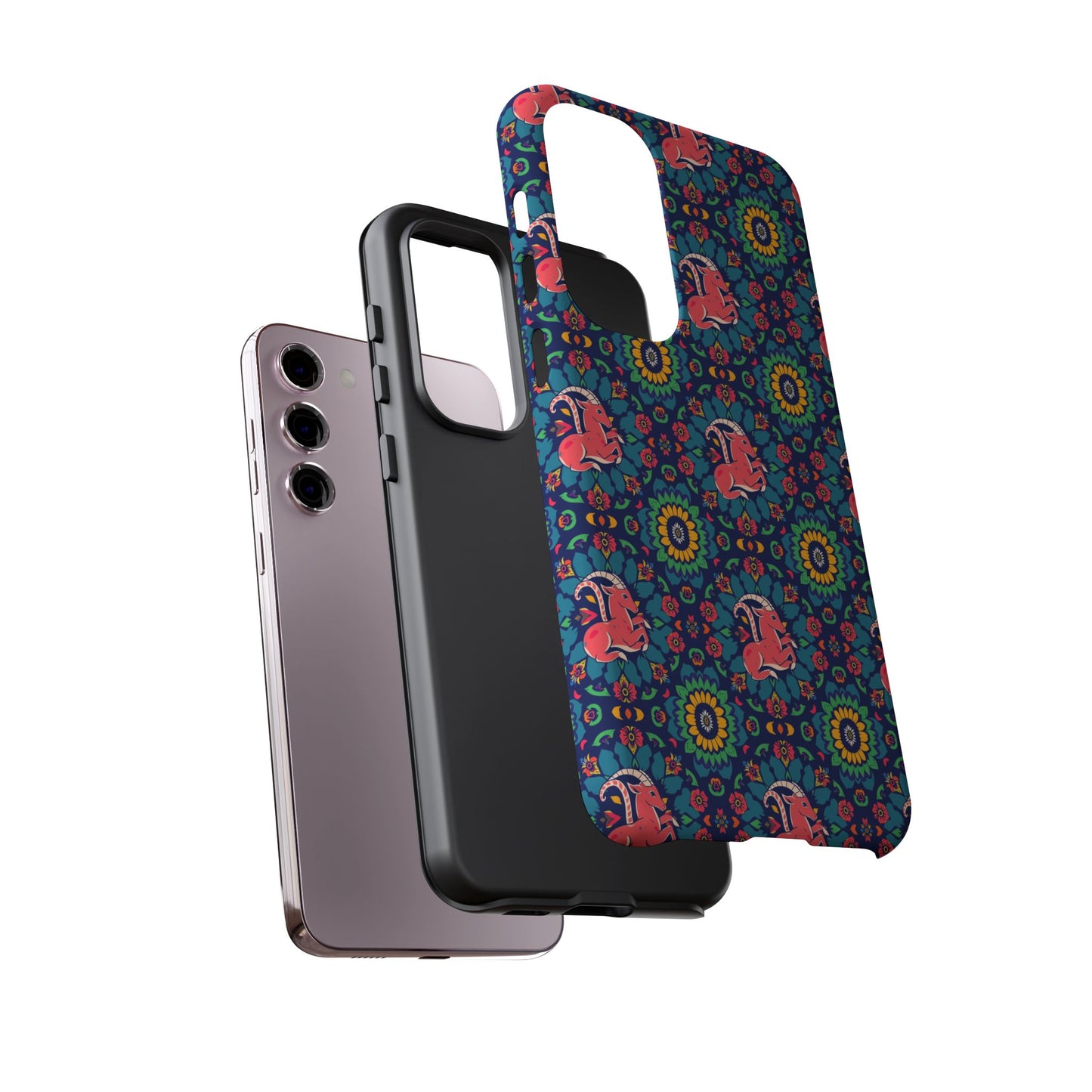 Tough Cases, Capricorn, Zodiac v1, Flower Pattern