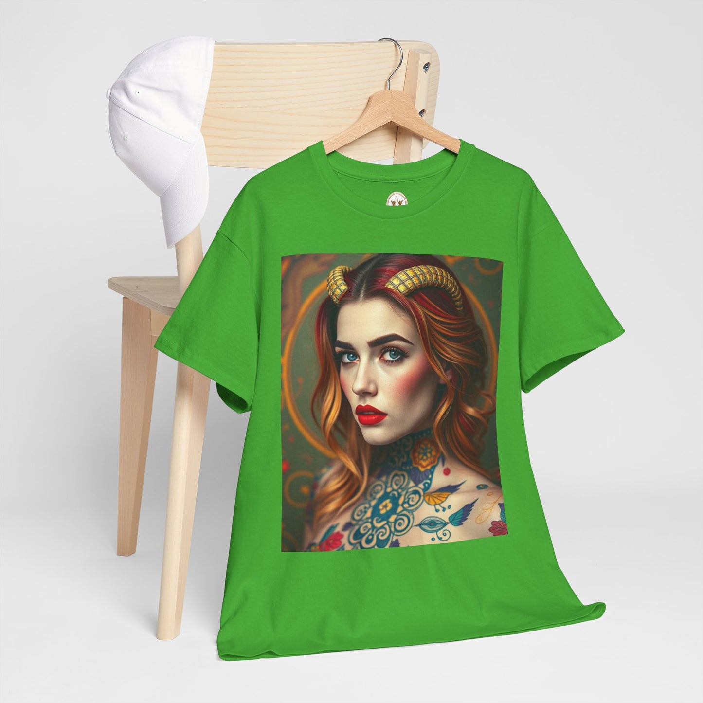 Unisex Heavy Cotton T-Shirt, Capricorn, Zodiac v3, Sexy Art
