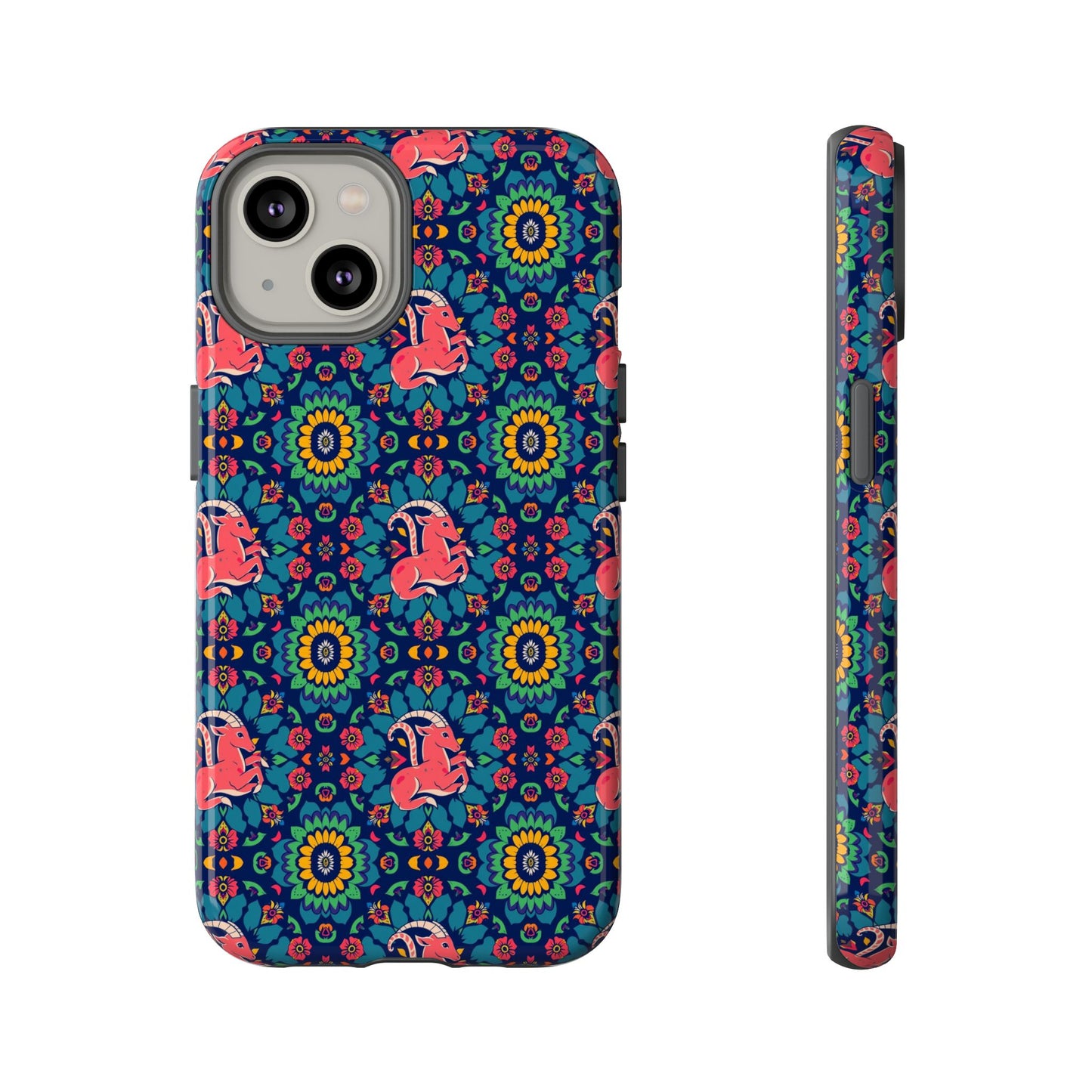 Tough Cases, Capricorn, Zodiac v1, Flower Pattern
