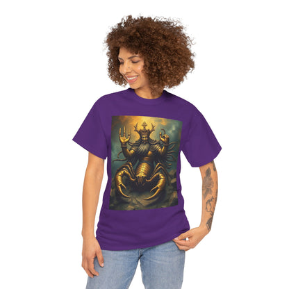 Unisex Heavy Cotton T-Shirt, Desert Scorpio King, Zodiac Design