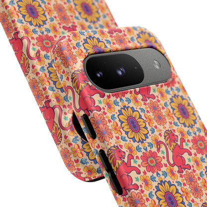 Tough Cases, Leo, Zodiac v1, Flower Pattern