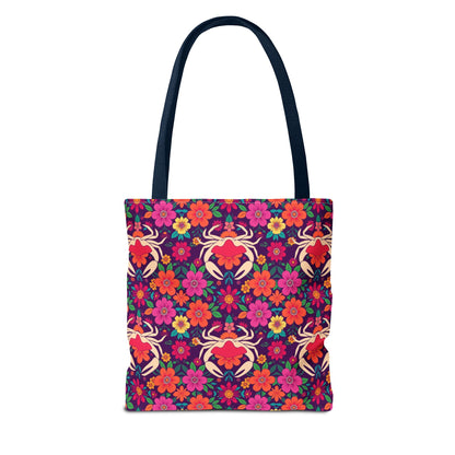 Tote Bag (AOP), Cancer, Zodiac, Flower Pattern