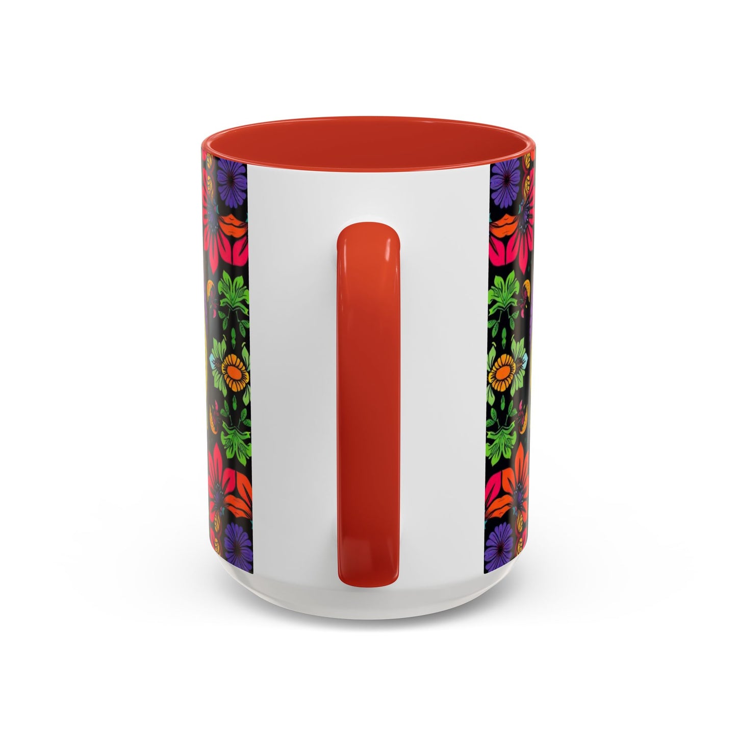 Accent Coffee Mug, Pisces, Zodiac v3, Flower Pattern, (11, 15oz)