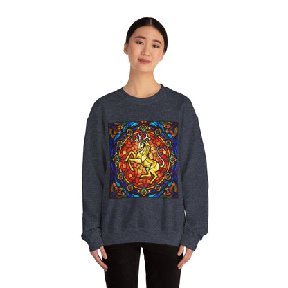 Unisex Heavy Blend™ Crewneck Sweatshirt, Glass 1, Capricorn Zodiac Design