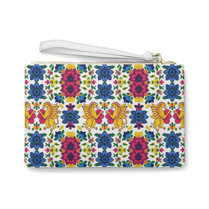 Clutch Bag, Gemini, Zodiac v4, Flower Pattern