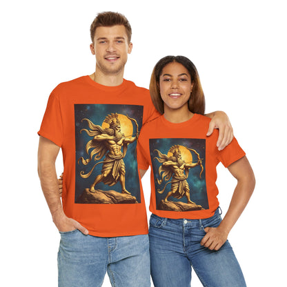 Unisex Heavy Cotton T-Shirt, Midnight Arrow v1, Sagittarius Zodiac Design