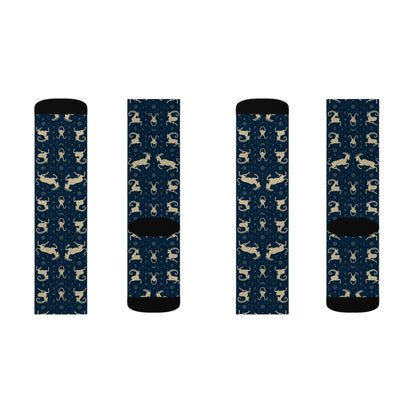 Sublimation Socks, Capricorn, Zodiac, Pattern